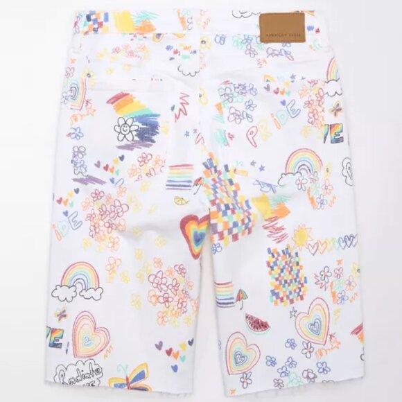 NWOT American Eagle AE Pride Stretch Low-Rise Baggy Bermuda Shorts - Picture 6 of 9